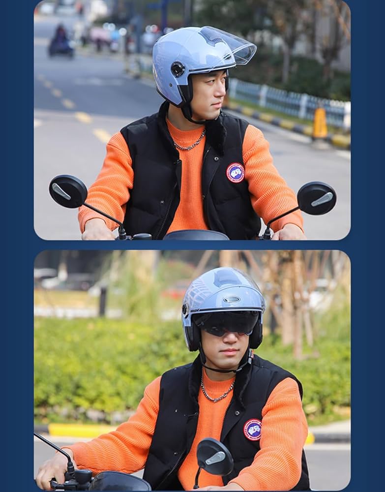 Amazon.com: SanQing Motorcycle Open Face Helmet DOT Approved